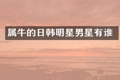 属牛的日韩明星男星有谁
