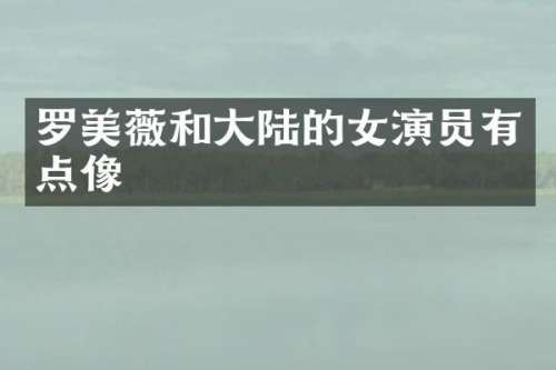 罗美薇和大陆的女演员有点像
