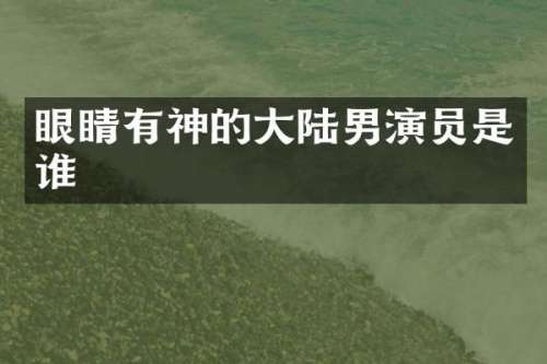 眼睛有神的大陆男演员是谁