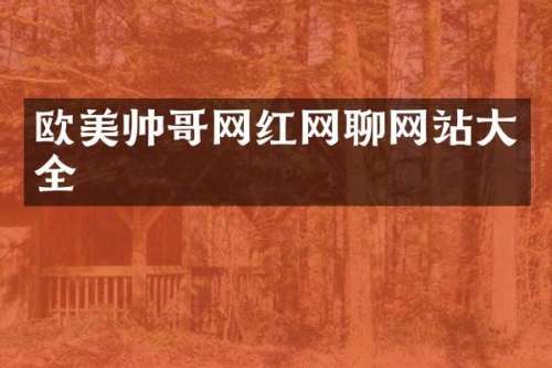 欧美帅哥网红网聊网站大全
