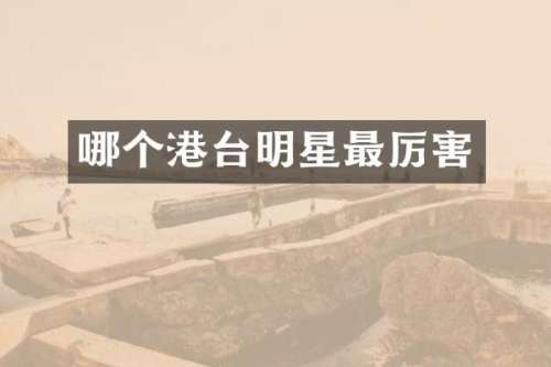 哪个港台明星最厉害