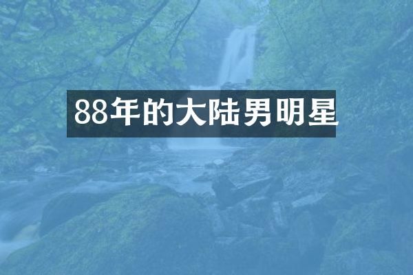 88年的大陆男明星