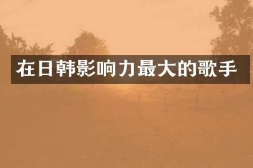 在日韩影响力最大的歌手