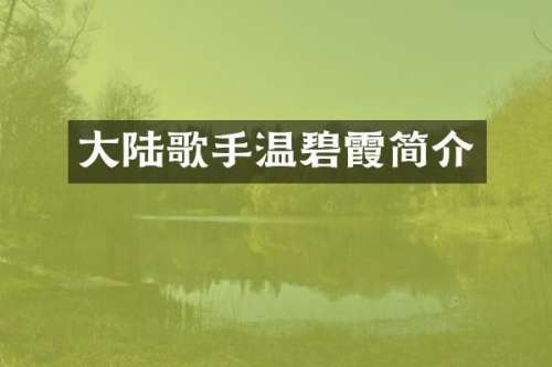大陆歌手温碧霞简介