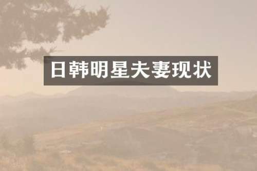 日韩明星夫妻现状
