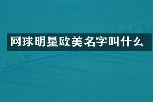 网球明星欧美名字叫什么