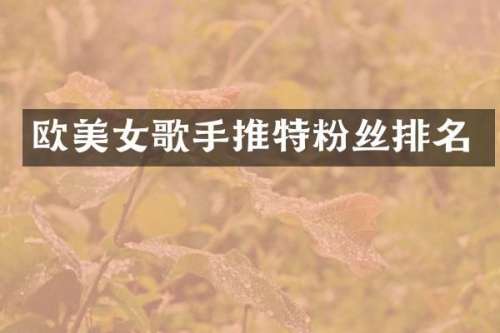欧歌手推特粉丝排名