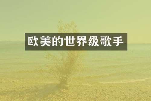 欧美的世界级歌手