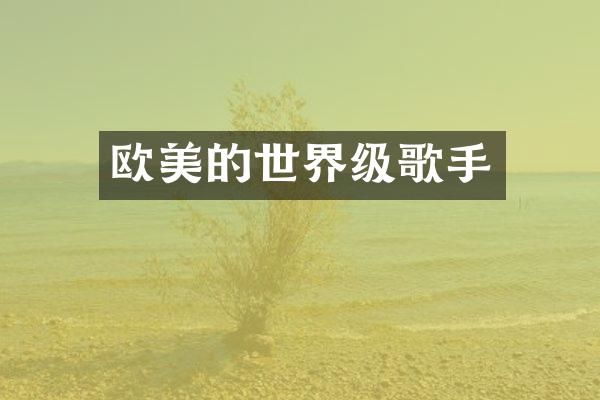 欧美的世界级歌手