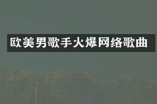 欧美男歌手火爆网络歌曲