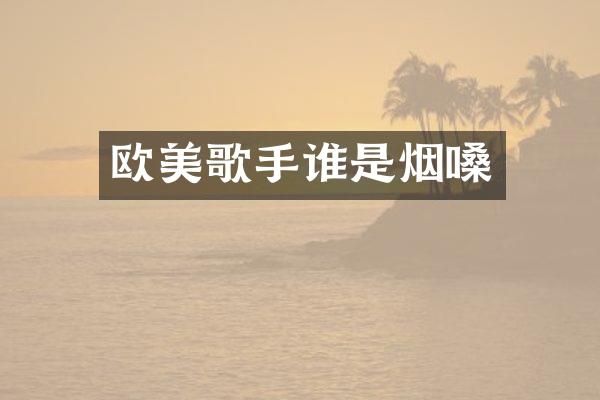 欧美歌手谁是烟嗓