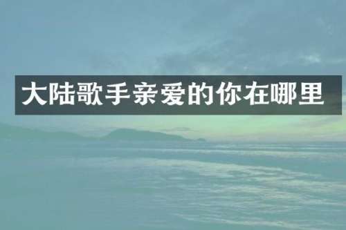 大陆歌手亲爱的你在哪里