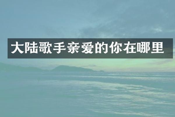 大陆歌手亲爱的你在哪里