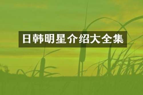 日韩明星介绍大全集