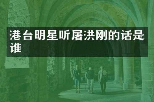 港台明星听屠洪刚的话是谁