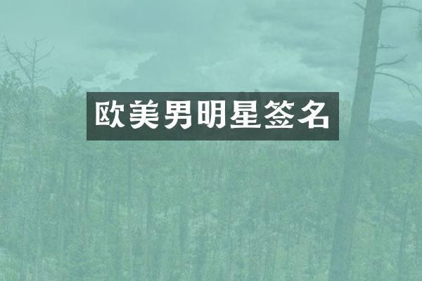 欧美男明星签名