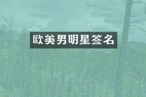 欧美男明星签名