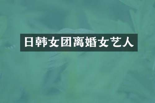 日韩女团离婚女艺人
