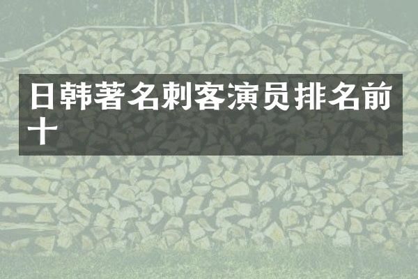 日韩著名刺客演员排名前十