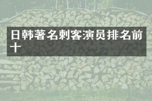 日韩著名刺客演员排名前十