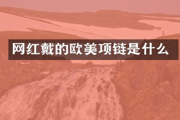 网红戴的欧美项链是什么
