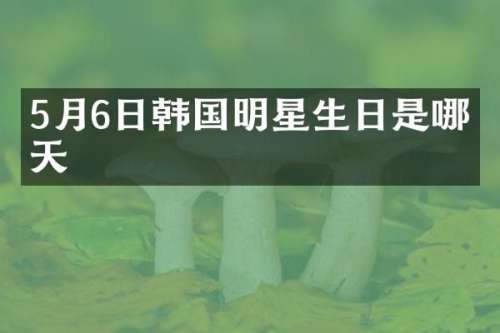5月6日韩国明星生日是哪一天
