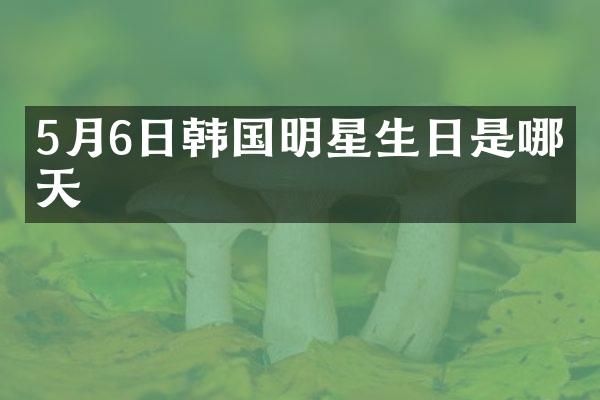 5月6日韩国明星生日是哪一天