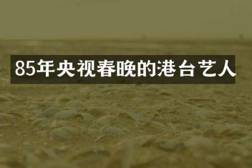 85年央视的港台艺人