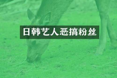 日韩艺人恶搞粉丝