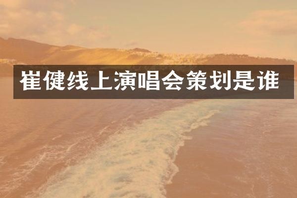 崔健线上演唱会策划是谁