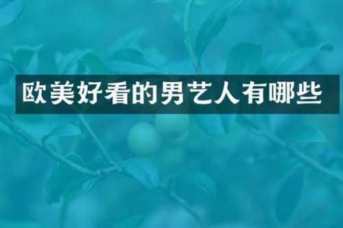 欧美好看的男艺人有哪些