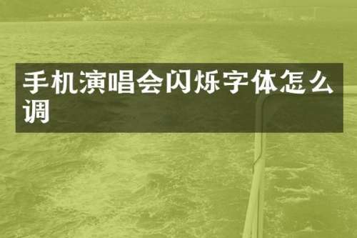 手机演唱会闪烁字体怎么调