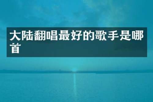 大陆翻唱最好的歌手是哪首