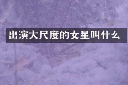 出演的女星叫什么