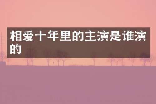 相爱十年里的主演是谁演的