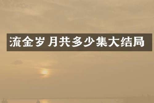 流金岁月共多少集大结局