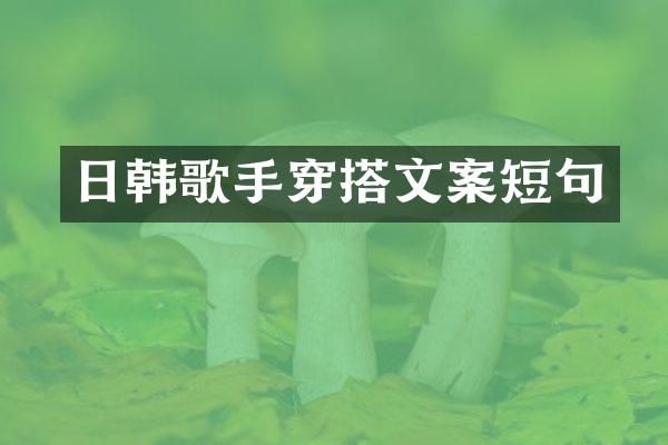 日韩歌手穿搭文案短句