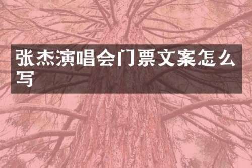 张杰演唱会门票文案怎么写