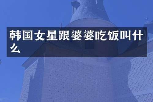 韩国女星跟婆婆吃饭叫什么