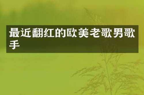 最近翻红的欧美老歌男歌手