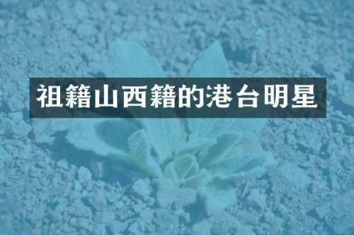 祖籍山西籍的港台明星