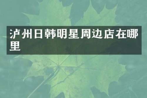 泸州日韩明星周边店在哪里