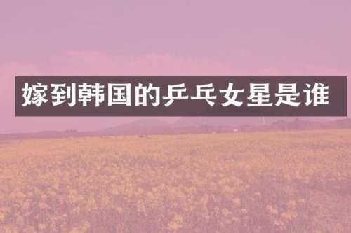 嫁到韩国的乒乓女星是谁