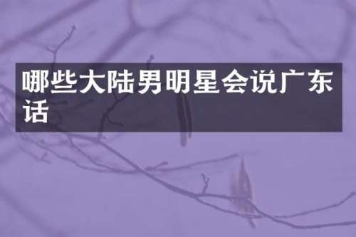 哪些大陆男明星会说广东话