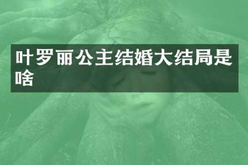 叶罗丽公主结婚大结局是啥