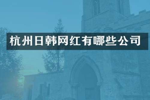 杭州日韩网红有哪些公司