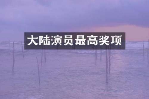大陆演员最高奖项