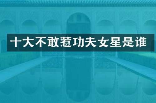 十大不敢惹功夫女星是谁