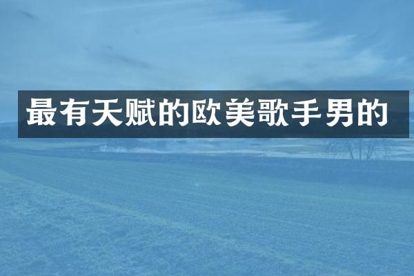 最有天赋的欧美歌手男的