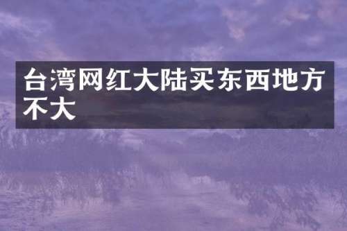 台湾网红大陆买东西地方不大